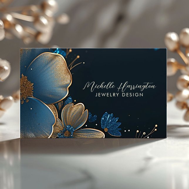 Carte De Visite Floral Elegance Luxe Jewelry Designer, Artiste (Créateur téléchargé)