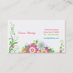 Carte De Visite Floral élégant
