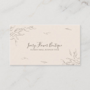 Carte De Visite Floral Ivory Simple Boho Event Planner