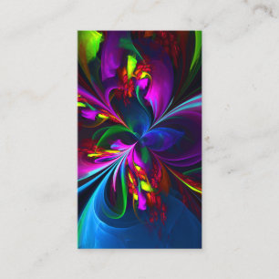 Carte De Visite Floral moderne Art Abstrait Rouge Bleu Motif #15