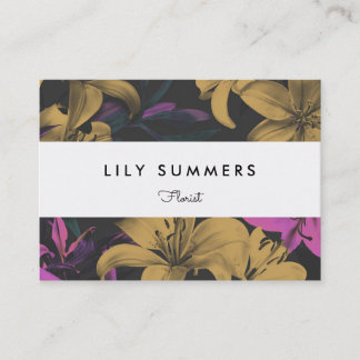 Carte de visite floral moderne de lis