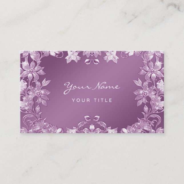 Carte de visite floral moderne Lilac (Devant)