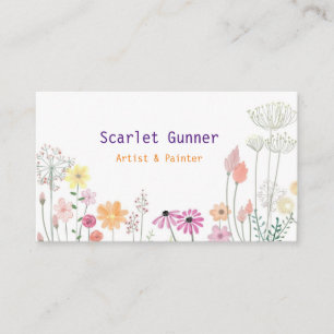 Carte de visite floral mou simple