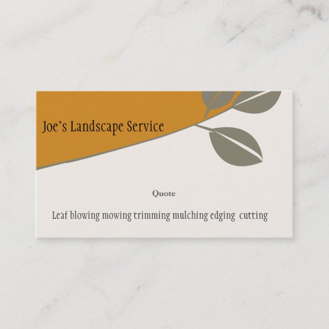 Carte De Visite Floral _Nature Élégante Commercialisation des feui (Devant)