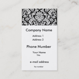 Carte De Visite Floral noir et blanc