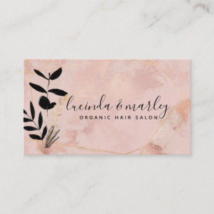 Carte De Visite Floral or Rose moderne