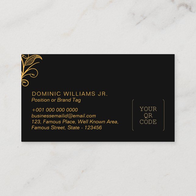 Carte de visite Floral Premium - Code QR | DP7 (Dos)