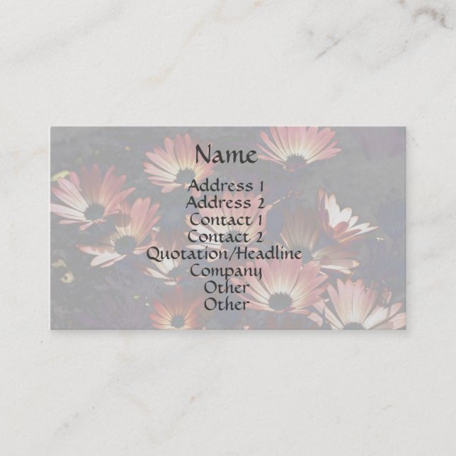 Carte de visite floral rose africain (Devant)