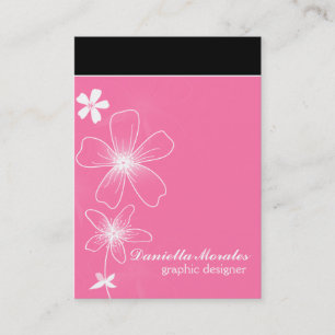 Carte De Visite Floral rose chaud