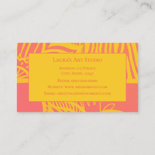 Carte de visite Floral Rose Et Jaune