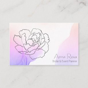 Carte De Visite *~* Floral Rose Lavande & Pink Pastel Aquarelle