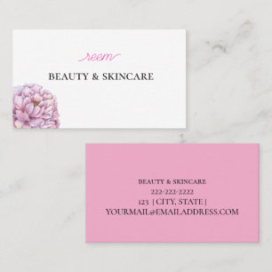 Carte de visite floral rose modifiable