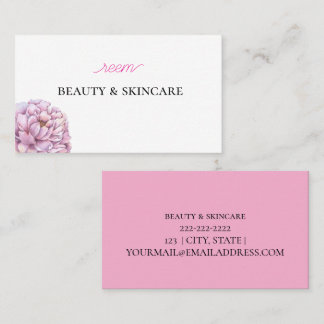 Carte de visite floral rose modifiable