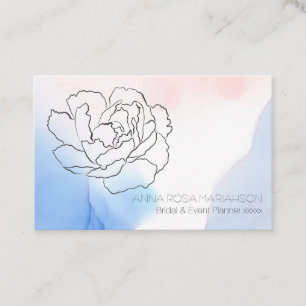 Carte De Visite *~* Floral Rose Pastel Rose Aquarelle