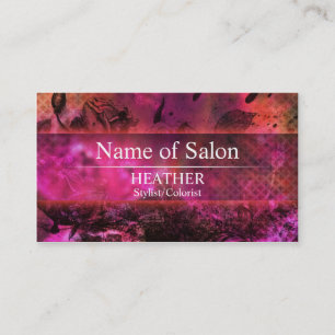 Carte de visite floral rose urbain de salon