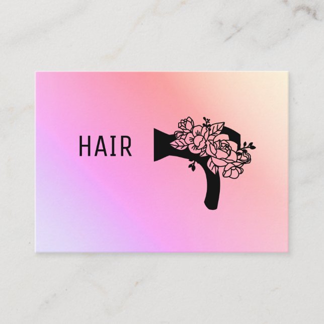 Carte De Visite *~* Floral Sèche-Cheveux Fleur Ombre Pastel AP6 (Devant)