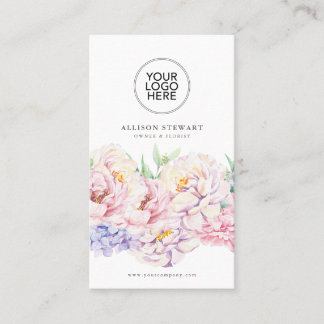 Carte de visite floral simple et élégant avec code