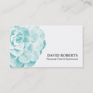 Carte De Visite Floral succulent personnel de chef et de