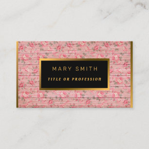 Carte De Visite Floral sur Personnaliser Or Bois Professionnel Mod
