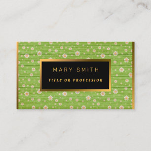 Carte De Visite Floral sur Personnaliser Or Bois Professionnel Mod