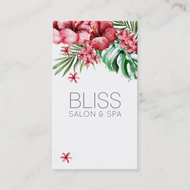 Carte De Visite Floral Tropical Beauté Salon Spa (Devant)