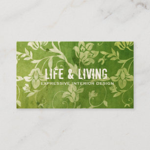 Carte De Visite Floral vert magnifique de la CHROMATOGRAPHIE