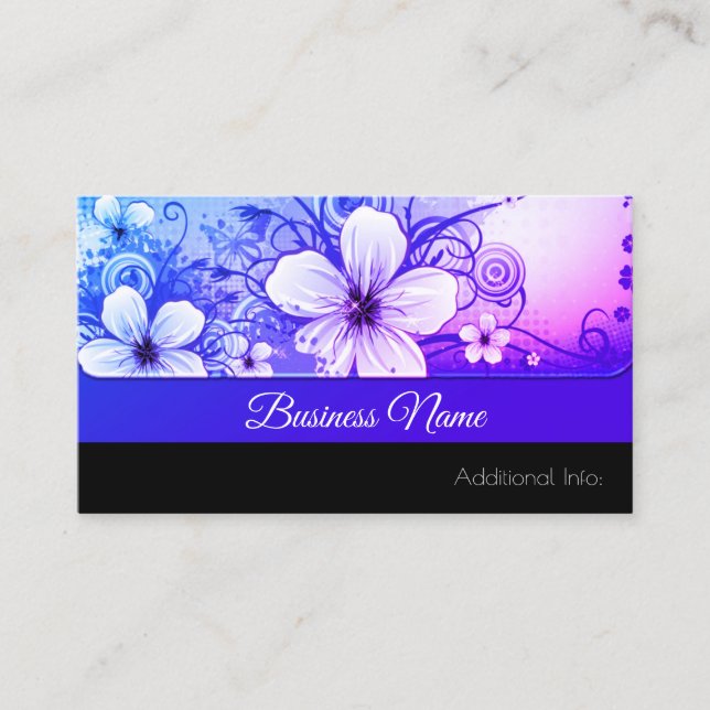 Carte de visite floral vibrant (Devant)