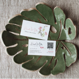 Carte De Visite Floral Wellness Feminine Health & Fitness QR Code