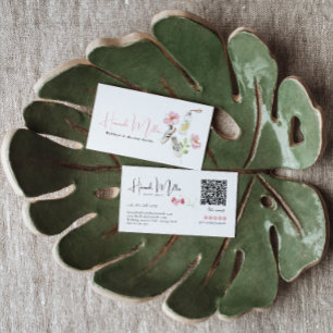 Carte De Visite Floral Wellness Feminine Health & Fitness QR Code
