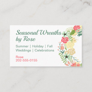 Carte De Visite Floral Wreath Boho