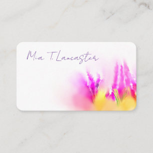 Carte de visite florale aquarelle lavande violet
