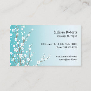 Carte de visite florale de thérapeute en massage