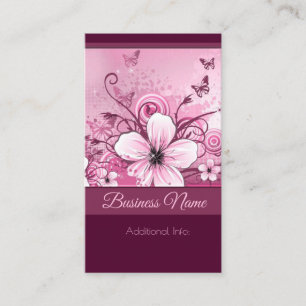 Carte de visite florale rose 2