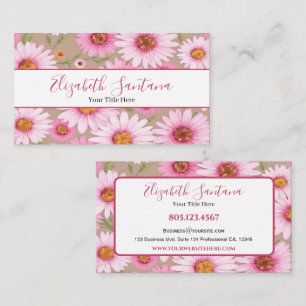 Carte De Visite Flore blanc rose pâle