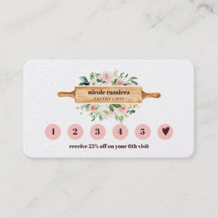 Carte De Visite Flore Boulangerie Rolling Pin 6 Punch Loyauté