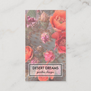 Carte De Visite Flore de Cactus roses - Jardin Photo Voyage