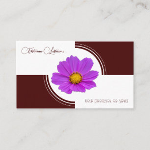 Carte De Visite Flore fleurie calligraphie rouge foncé blanc