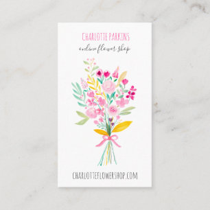 Carte De Visite Flore florale printanière moderne en fleurs de bo