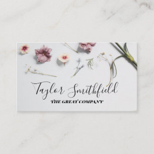 Carte De Visite Flore pastel minimale