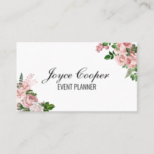 Carte De Visite Flore rose pâle personnalisée