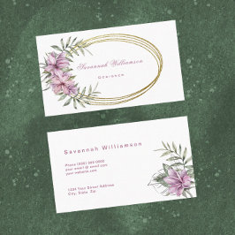 Carte De Visite Flore rose tropical personnalisable