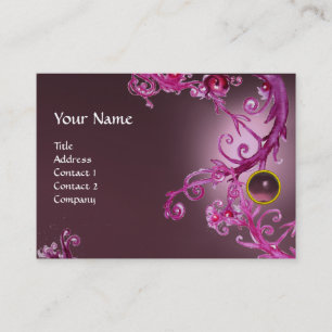 Carte De Visite FLORENTINE BAROQUE MONOGRAM GEM Améthyste mauve