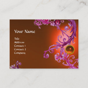 Carte De Visite FLORENTINE BAROQUE MONOGRAM GEM orange violet roug