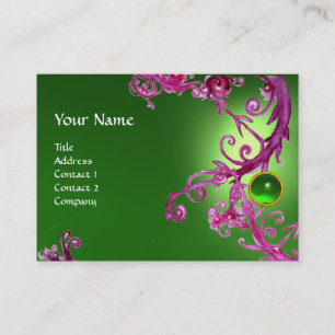 Carte De Visite FLORENTINE BAROQUE MONOGRAM GEM vert violet rouge