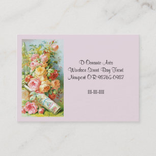 Carte De Visite Floride Eau Cologne avec Roses de chou