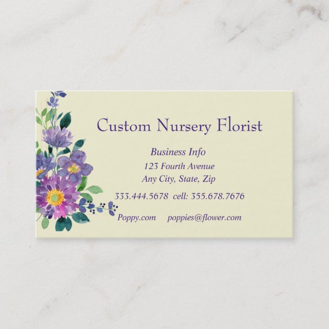 Carte De Visite Florist Flower Nursery Florist House Plante (Devant)