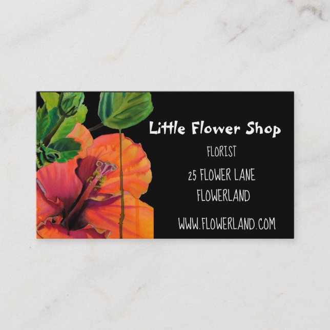 Carte De Visite Florist Flower Shop de fleurs modernes (Devant)