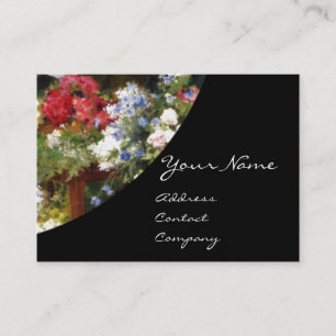 CARTE DE VISITE FLORISTE FABRIQUANT UN BOUQUET AUX FLEURS COLORÉES