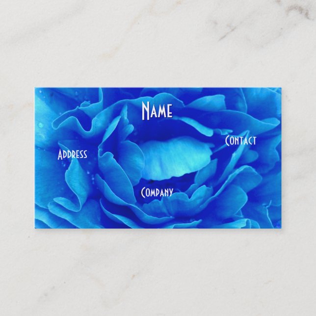 Carte De Visite Floriste - Rose rose bleue (Devant)