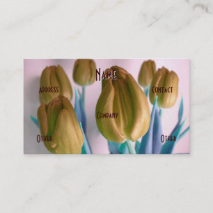 Carte De Visite Floriste - Tulipes Vert Beige